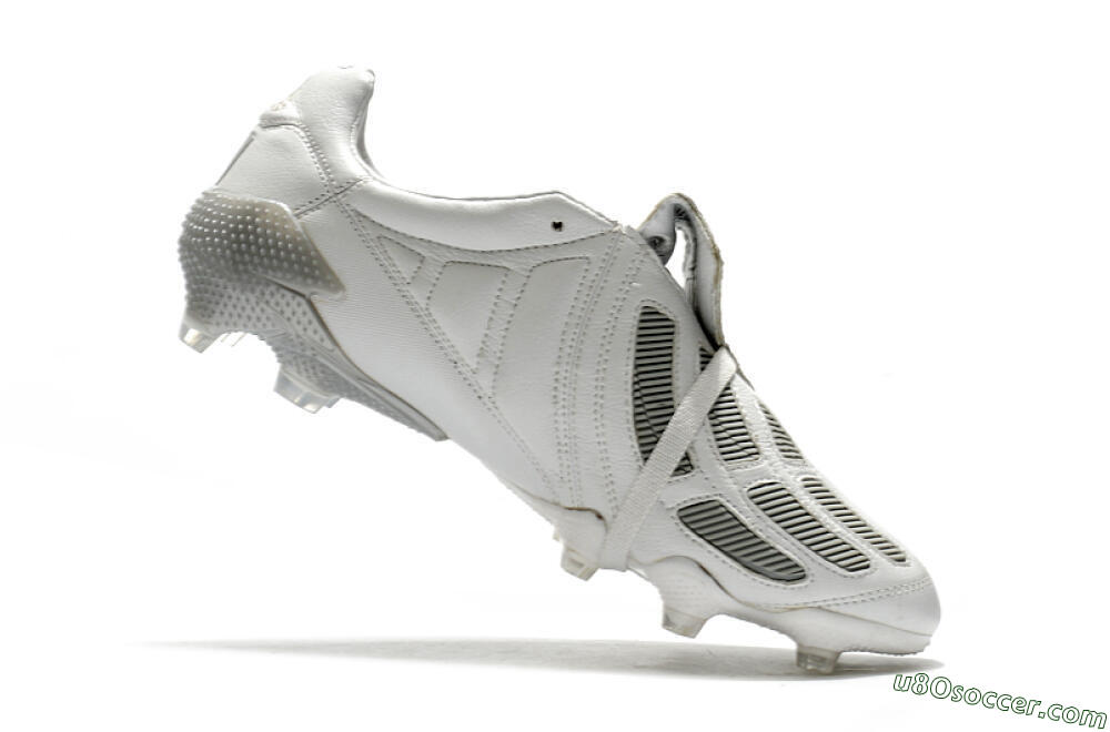 White Silver FG Firm Ground Soccer Cleats: Adidas Predator 20+